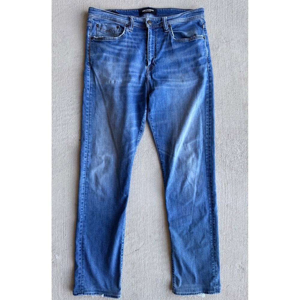 Revtown Decade Denim Automatic Mens 35x32 Medium Wash Straight Leg Stretch Jeans